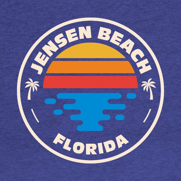 Retro Jensen Beach Florida Vintage Beach Surf Emblem by Now Boarding